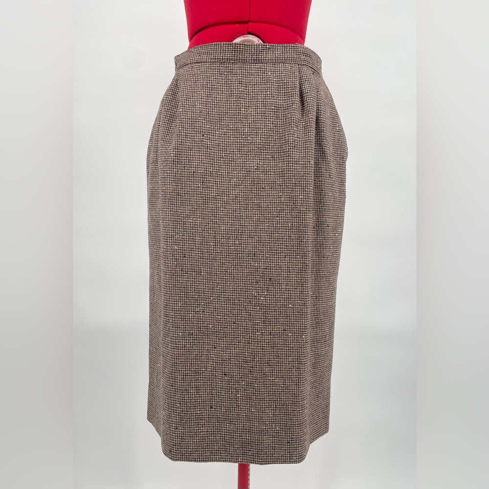 Vintage Pendleton Brown Houndstooth Wool High Ris… - image 2